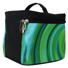 Groovy Abstract Turquoise Liquid Swirl Painting Make Up Travel Bag (small) by myrubiogarden