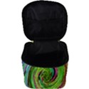 Groovy Abstract Green And Crimson Liquid Swirl Make Up Travel Bag (Big) View3