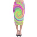 Groovy Abstract Purple And Yellow Liquid Swirl Velvet Midi Pencil Skirt View1
