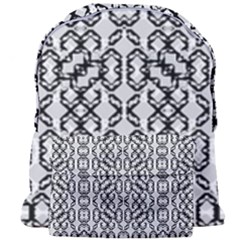 Black And White Intricate Modern Geometric Pattern Giant Full Print Backpack by dflcprintsclothing