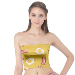 Bacon And Egg Pop Art Pattern Tube Top by Valentinaart