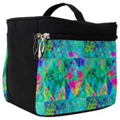Garden Quilt Painting With Hydrangea And Blues Make Up Travel Bag (big) by myrubiogarden
