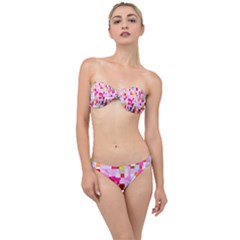 The Framework Paintings Square Classic Bandeau Bikini Set by Pakrebo