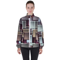 Texture Artwork Mural Murals Art High Neck Windbreaker (women) by Pakrebo