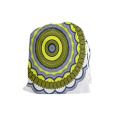 Mandala Pattern Round Ethnic Drawstring Pouch (large) by Pakrebo