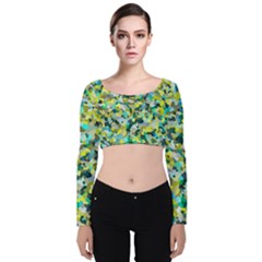 Lovely Velvet Long Sleeve Crop Top by artifiart