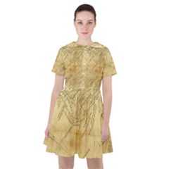 Vintage Map Background Paper Sailor Dress by Pakrebo