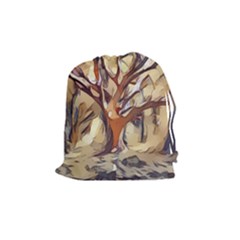 Tree Forest Woods Nature Landscape Drawstring Pouch (medium) by Pakrebo