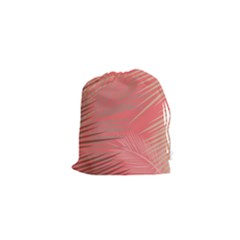 Palms Shadow On Living Coral Drawstring Pouch (xs) by LoolyElzayat