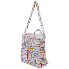 Writing Author Motivation Words Crossbody Backpack by Pakrebo