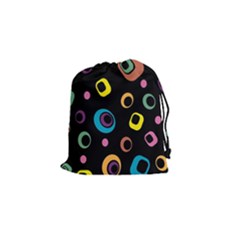 Abstract Background Retro 60s 70s Drawstring Pouch (small) by Pakrebo