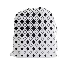 Square Diagonal Pattern Monochrome Drawstring Pouch (xxl) by Pakrebo