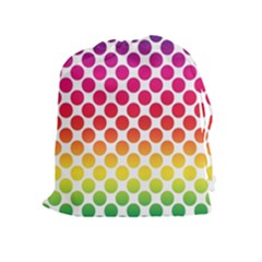 Polka Dots Spectrum Colours Dots Drawstring Pouch (xl) by Pakrebo