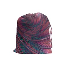Fractal Artwork Digital Pattern Drawstring Pouch (large) by Pakrebo