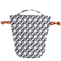 Diagonal Stripe Pattern Drawstring Bucket Bag View2
