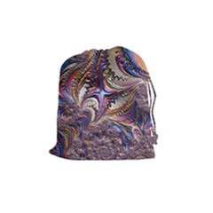 Fractal Artwork Pattern Digital Drawstring Pouch (medium) by Pakrebo