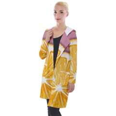 Pop Art Orange  Hooded Pocket Cardigan by Valentinaart