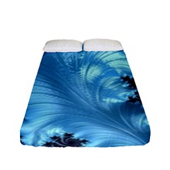 Fractal Art Feather Swirls Puffy Fitted Sheet (full/ Double Size) by Pakrebo