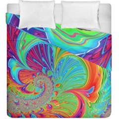 Fractal Art Psychedelic Fantasy Duvet Cover Double Side (king Size) by Pakrebo
