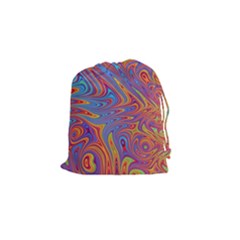 Fractal Psychedelic Fantasy Surreal Drawstring Pouch (small) by Pakrebo