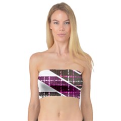 Fabric Tweed Purple Brown Pink Bandeau Top by Pakrebo