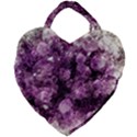 Amethyst purple violet Geode Slice Giant Heart Shaped Tote View1