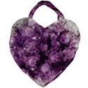Amethyst purple violet Geode Slice Giant Heart Shaped Tote View2