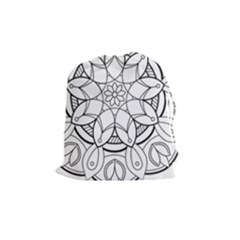 Mandala Drawing Dyes Page Drawstring Pouch (medium) by Pakrebo
