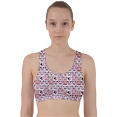 Graphic Seamless Pattern Pig Back Weave Sports Bra by Pakrebo