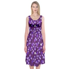 Textile Cross Pattern Square Midi Sleeveless Dress by Pakrebo