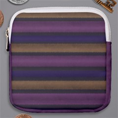 Stripes Pink Yellow Purple Grey Mini Square Pouch by BrightVibesDesign