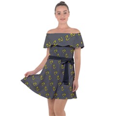 No Step On Snek Pattern Charcoal Dark Gray Background Meme Off Shoulder Velour Dress by snek