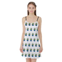 Apu Apustaja With Banana Phone Wall Eyed Pepe The Frog Pattern Kekistan Satin Night Slip by snek