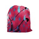 Graffiti watermelon pink with light blue drops retro Drawstring Pouch (XL) View2