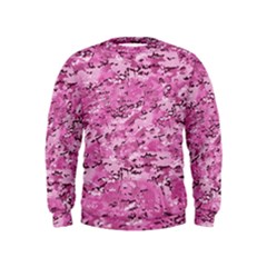 Pink Camouflage Army Military Girl Kids  Sweatshirt by snek