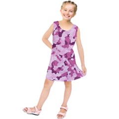 Standard Violet Pink Camouflage Army Military Girl Kids  Tunic Dress by snek