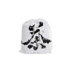 Tea Calligraphy Drawstring Pouch (small) by EMWdesign