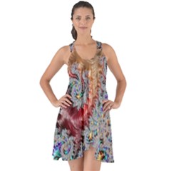 Fractal Artwork Design Pattern Show Some Back Chiffon Dress by Pakrebo