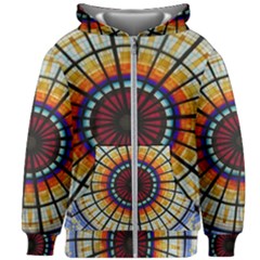 Background Stained Glass Window Kids  Zipper Hoodie Without Drawstring by Pakrebo