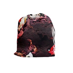 Texture Art Design Pattern Drawstring Pouch (large) by Pakrebo
