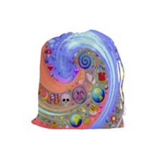 Swirl Vortex Emoji Cyclone Motion Drawstring Pouch (large) by Pakrebo