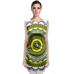Mandala Pattern Round Ethnic Sleeveless Velvet Midi Dress by Pakrebo