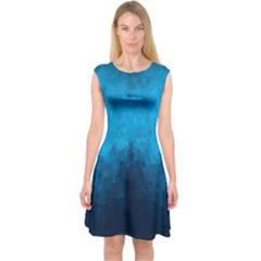 Deep Ocean Capsleeve Midi Dress by LoolyElzayat