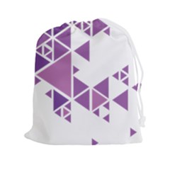 Art Purple Triangle Drawstring Pouch (xxl) by Mariart