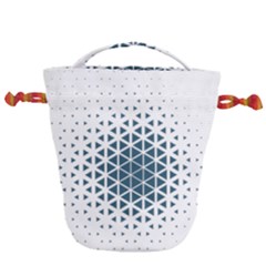 Business Blue Triangular Pattern Drawstring Bucket Bag by Mariart