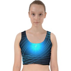 Blue Elliptical Velvet Racer Back Crop Top by JezebelDesignsStudio