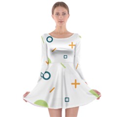 Geometry Triangle Line Long Sleeve Skater Dress by Mariart
