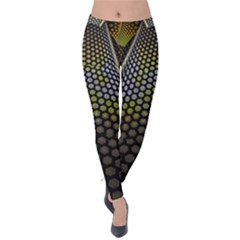 Fractal Hexagon Geometry Hexagonal Velvet Leggings by Mariart