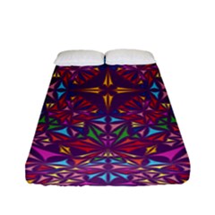 Kaleidoscope Triangle Pattern Fitted Sheet (full/ Double Size) by Mariart