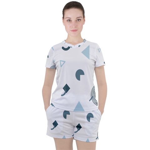 Shape Vector Triangle Women s Tee And Shorts Set by Mariart